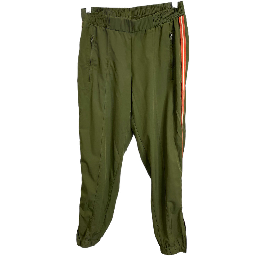 Old Navy Active Jogger Pants Army Green Tracksuit Zip Pockets Elastic Waist Sz S